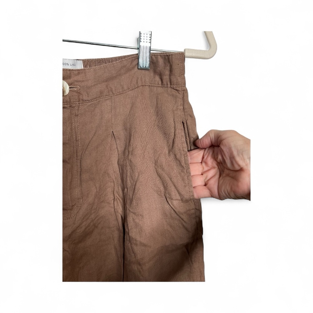 Halston Womens Brown linen Pants - Picture 4 of 7